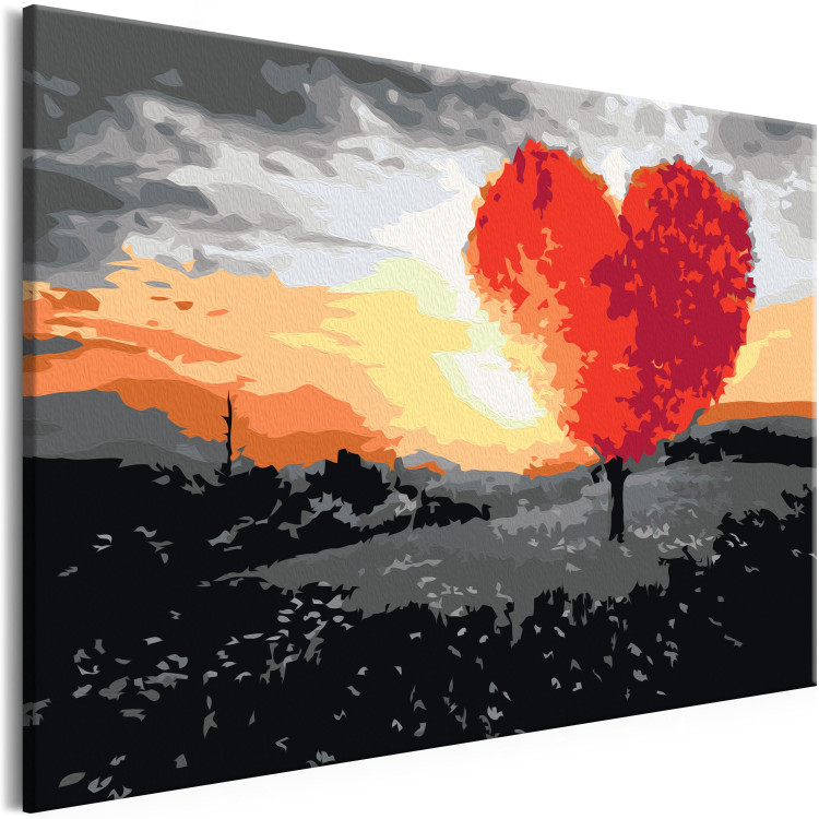 Obraz do malowania po numerach Drzewo w kształcie serca (wschód słońca) 107515 additionalImage 5