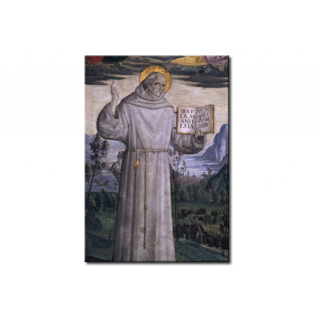 Målning St. Bernard Of Siena With Two Saints