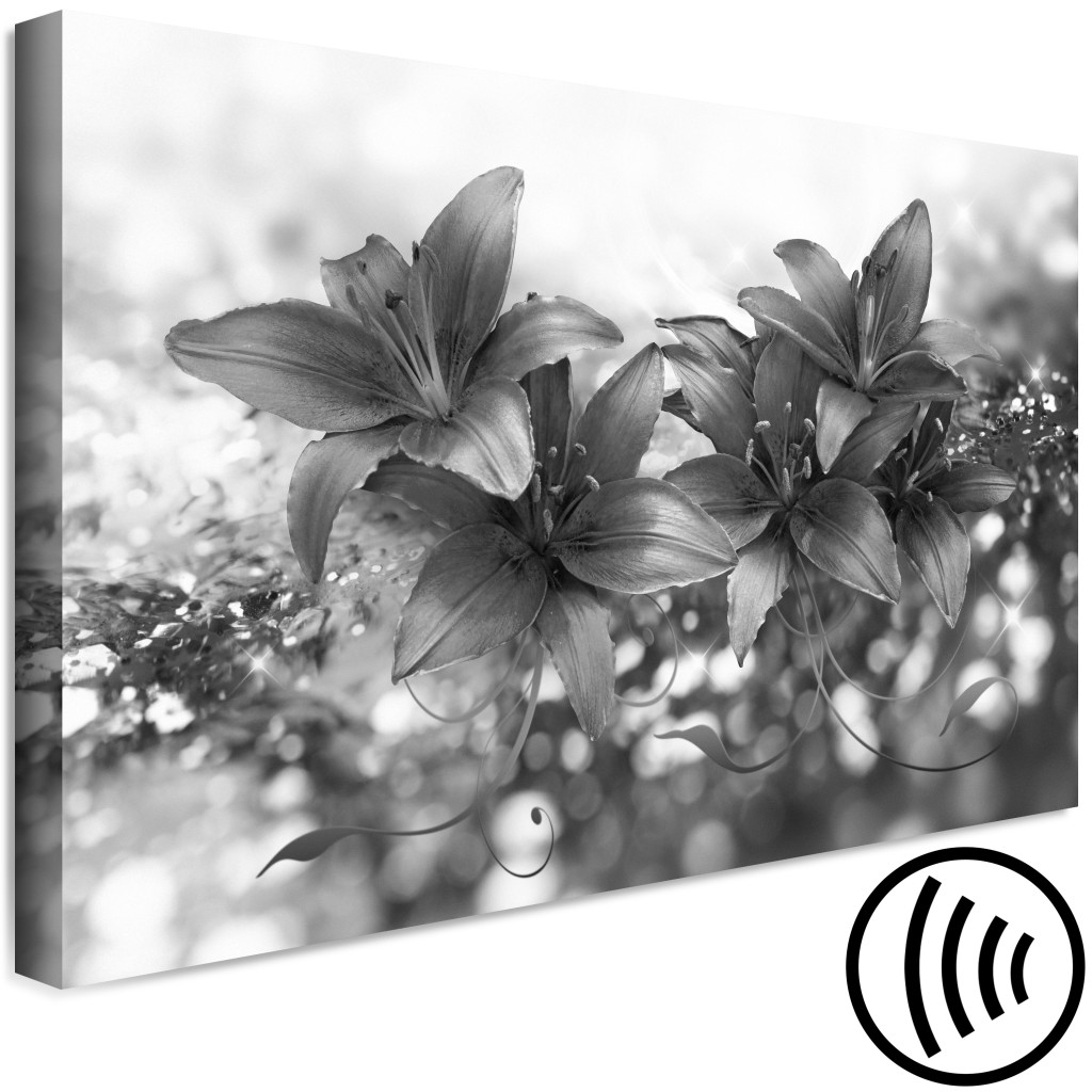 Obraz Czar Kwiatów (1-częściowy) - Elegancja W Czarno-białych Kolorach