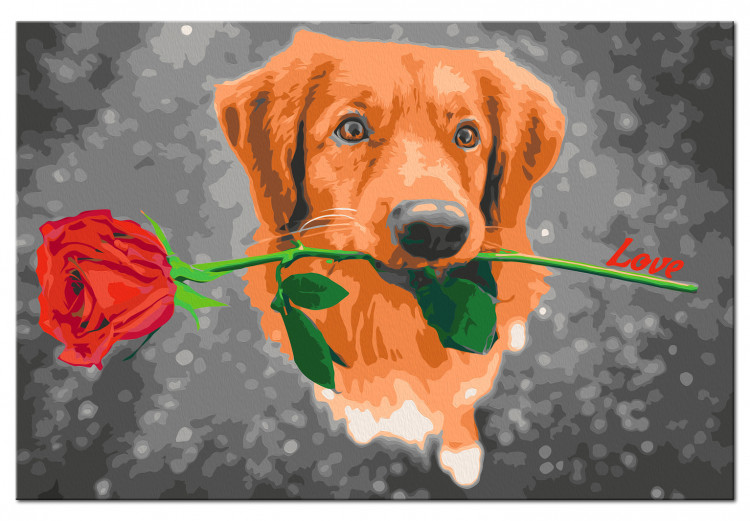 Wandbild zum Ausmalen Dog With Rose  132315 additionalImage 6