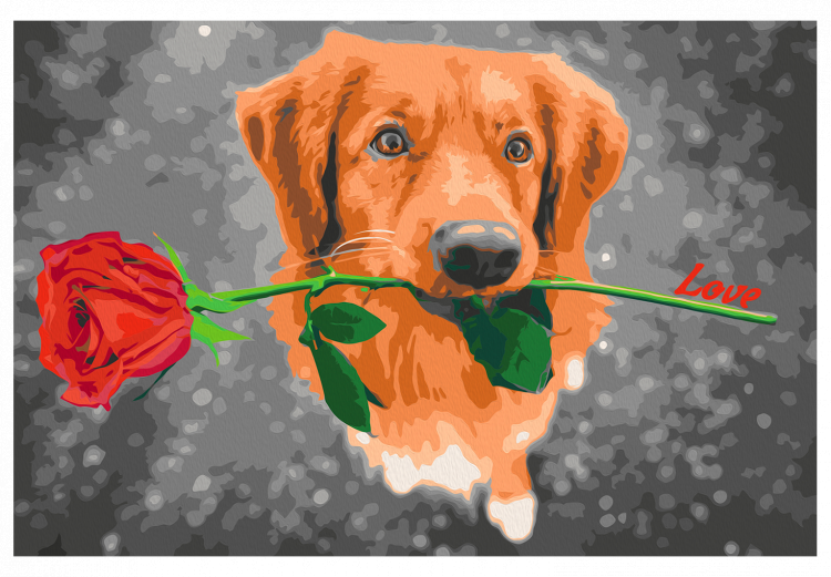 Wandbild zum Ausmalen Dog With Rose  132315 additionalImage 7