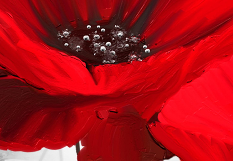 Rundes Bild Flowery Tale - Red Poppies on an Abstract Gray Background 148615 additionalImage 3