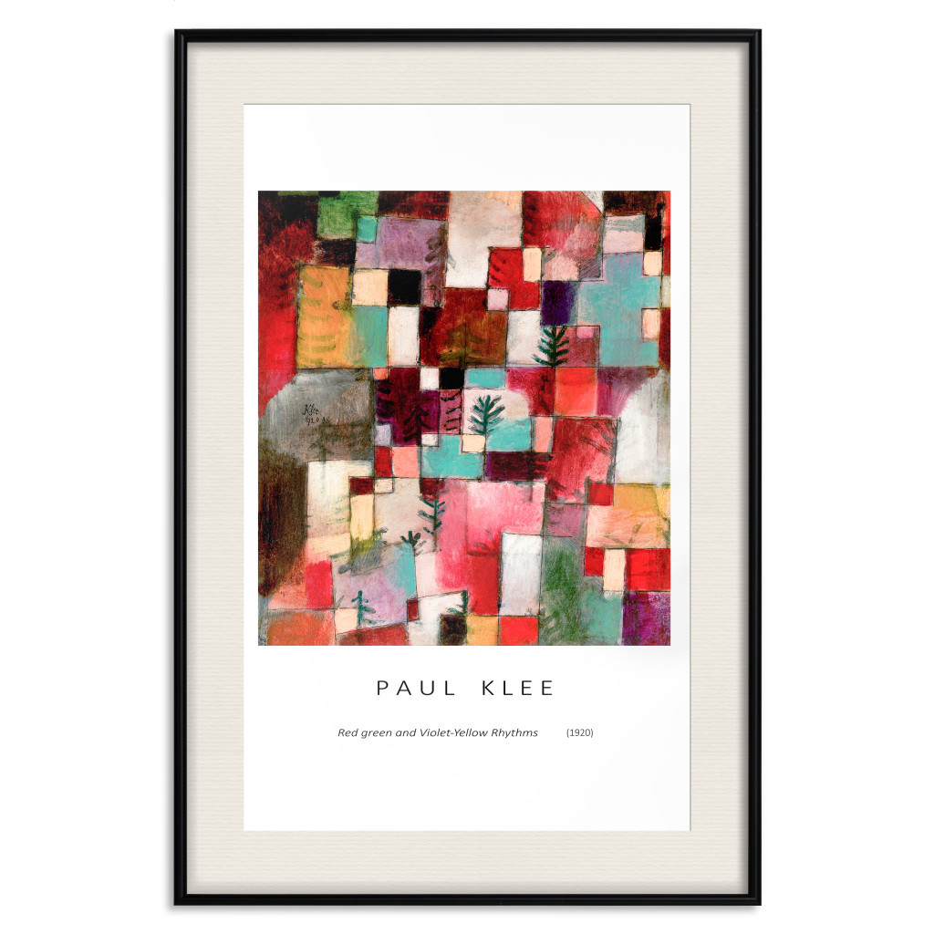 Plakat: Reprodukcja - Paul Klee, Rytmy Czerwono-zielone I Fioletowo-żółte