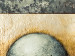Quadro moderno Palle grigie (3 parti) - Astrazione con palle e elementi dorati 48115 additionalThumb 3