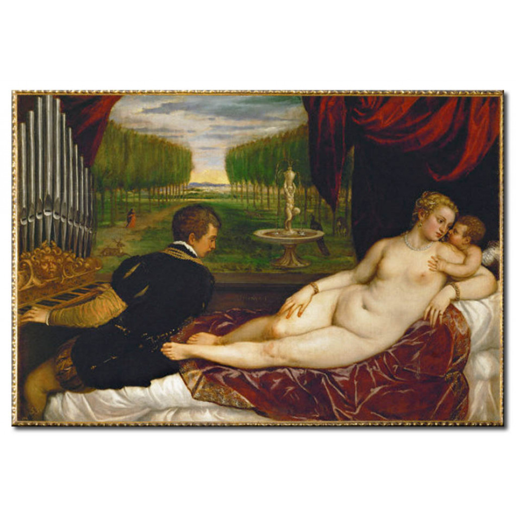 Schilderij  Titiaan: Venus With Organ Player