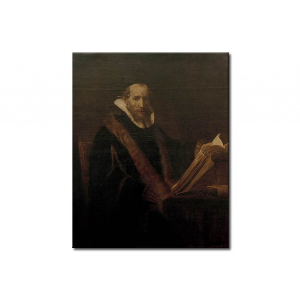Schilderij  Rembrandt: Portrait Of Johannes Cornelisz. Sylvius(?)