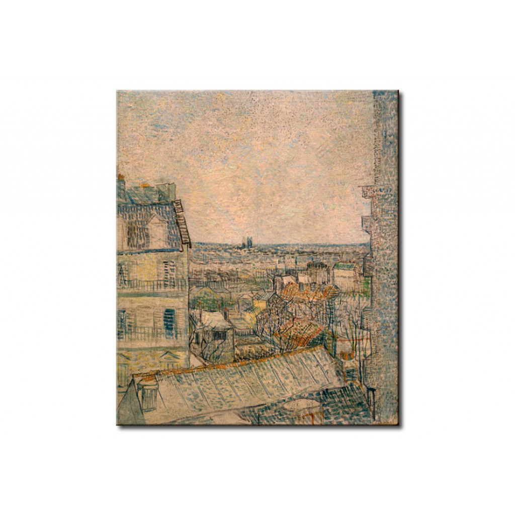 Schilderij  Vincent Van Gogh: View From The Window Of The Apartment In Rue Lepic