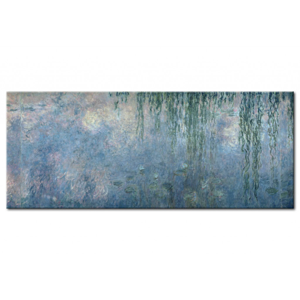 Schilderij  Claude Monet: Waterlilies: Morning With Weeping Willows, Detail Of Central Section