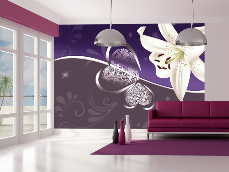 Wall Mural Lily in shades of violet 97315