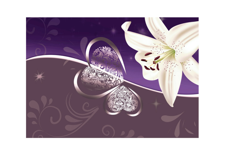 Wall Mural Lily in shades of violet 97315 additionalImage 1