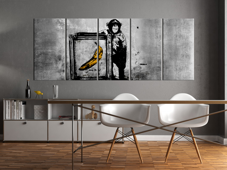 Canvas Print Banksy: Monkey with Frame 106525 additionalImage 3