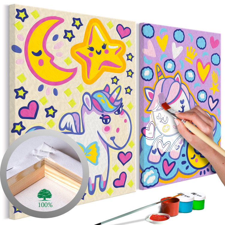 Kit de pintura por números para niños Unicornios (Buenos días y Buenas noches) 107325