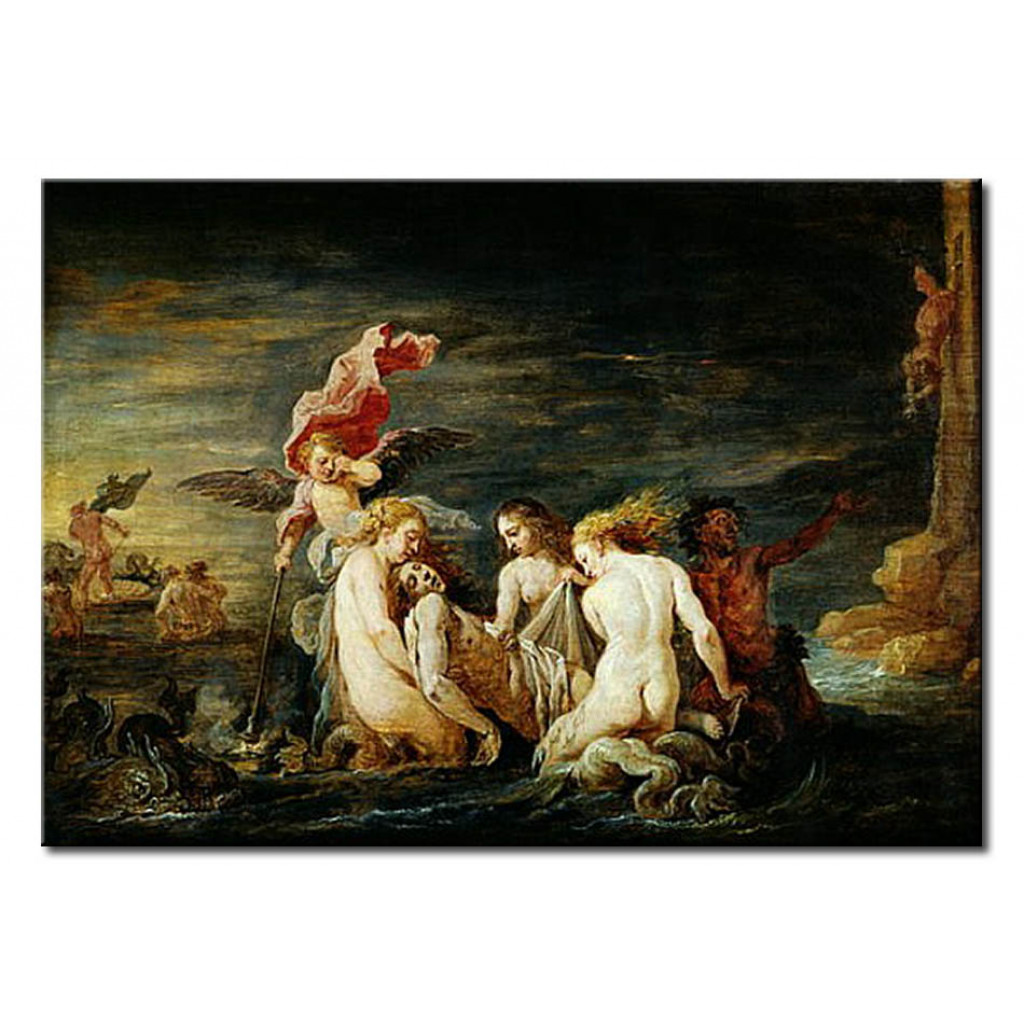 Canvastavla Hero And Leander: Leander Found By The Nereids, Copy Of A Painting By Domenico Feti