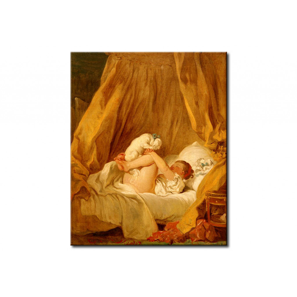 Schilderij  Jean-Honoré Fragonard: Girl With Dog
