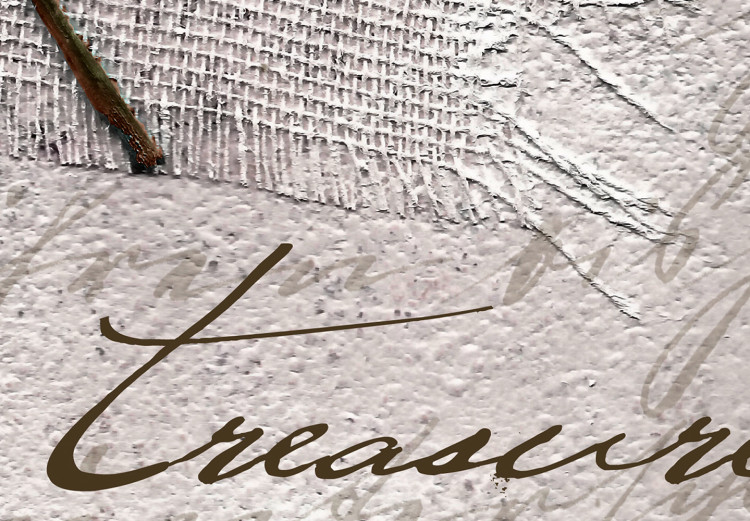Quadro moderno Foglia in cornice rustica (1 pezzo) - natura su sfondo testurizzato 115025 additionalImage 4