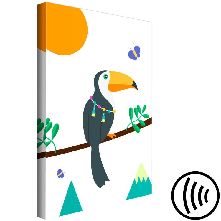 Canvas Print Toucan And Butterflies (1 Part) Vertical 123725 additionalImage 6