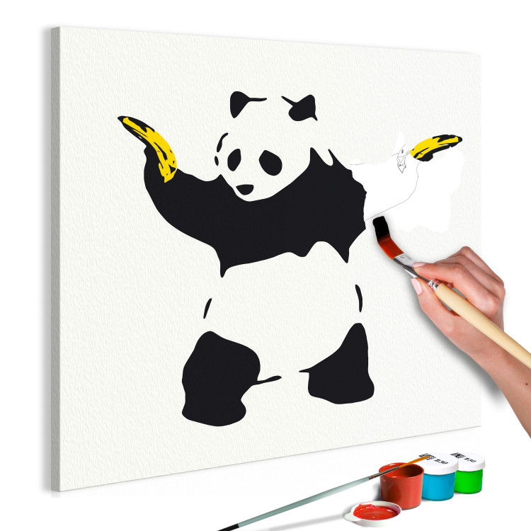 Obraz do malowania po numerach Panda z bananami 125725 additionalImage 3