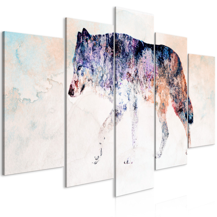 Canvas Print Lonely Wolf (5 Parts) Wide 126925 additionalImage 2