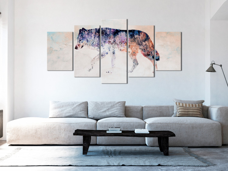 Canvas Print Lonely Wolf (5 Parts) Wide 126925 additionalImage 3