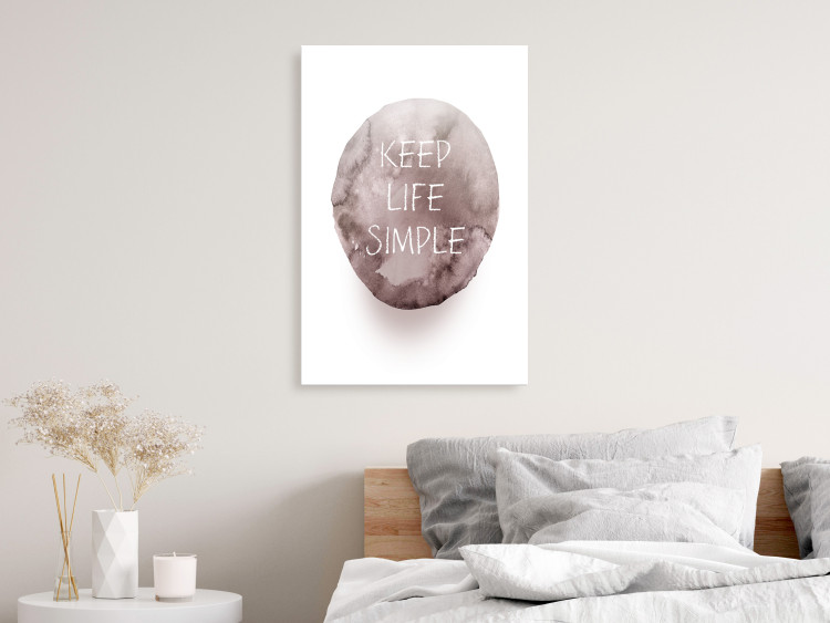 Wandbild Text Keep life simple in Weiß - graues Oval auf weißem Hintergrund 127825 additionalImage 3