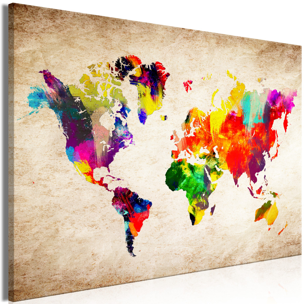 Duży Obraz XXL Mapa świata: Abstrakcyjna Fantazja [Large Format]