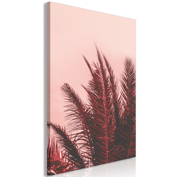 Obraz Czerwona palma - liście palmy w świetle zachodzącego słońca 128825 additionalImage 2