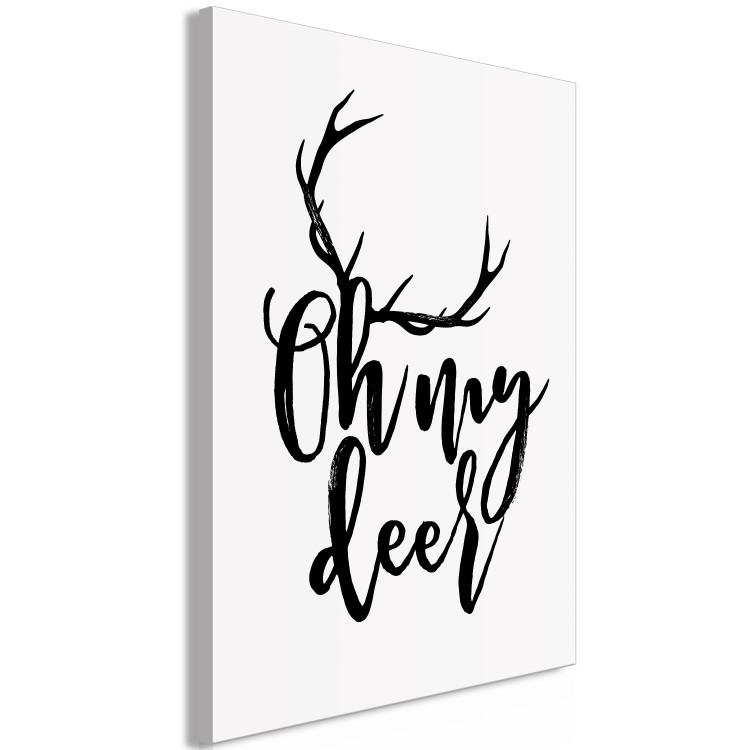 Canvas My deer - winter line art graphic with an English inscription 130725 additionalImage 2