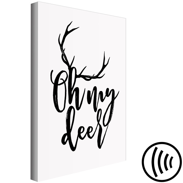 Canvas My deer - winter line art graphic with an English inscription 130725 additionalImage 6