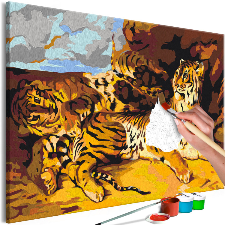 Obraz do malowania po numerach Młody tygrys z mamą 134225 additionalImage 3