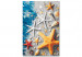 Obraz do malowania po numerach Piasek i muszelki - rozgwiazdy i morskie elementy na niebieskich deskach 144525 additionalThumb 5