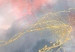 Obraz w kształcie koła Pastelowa ekspresja - złote smugi na różowo-błękitnych kleksach 148725 additionalThumb 4