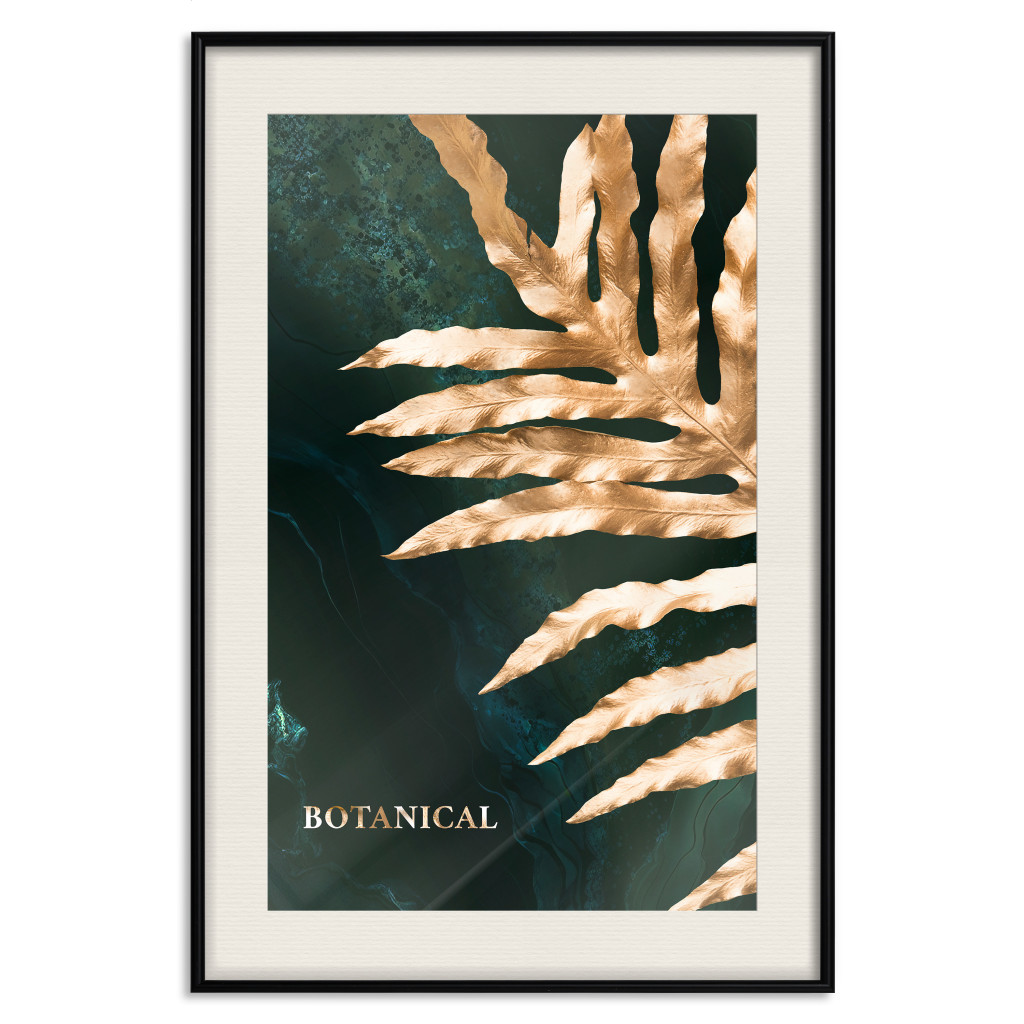 Muur Posters Dazzling Leaf - Plant In The Sunlight Above The Surface Of Emerald Waters