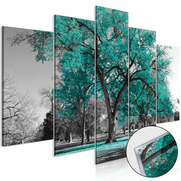 Acrylic Print Autumn in the Park - Green [Glass]