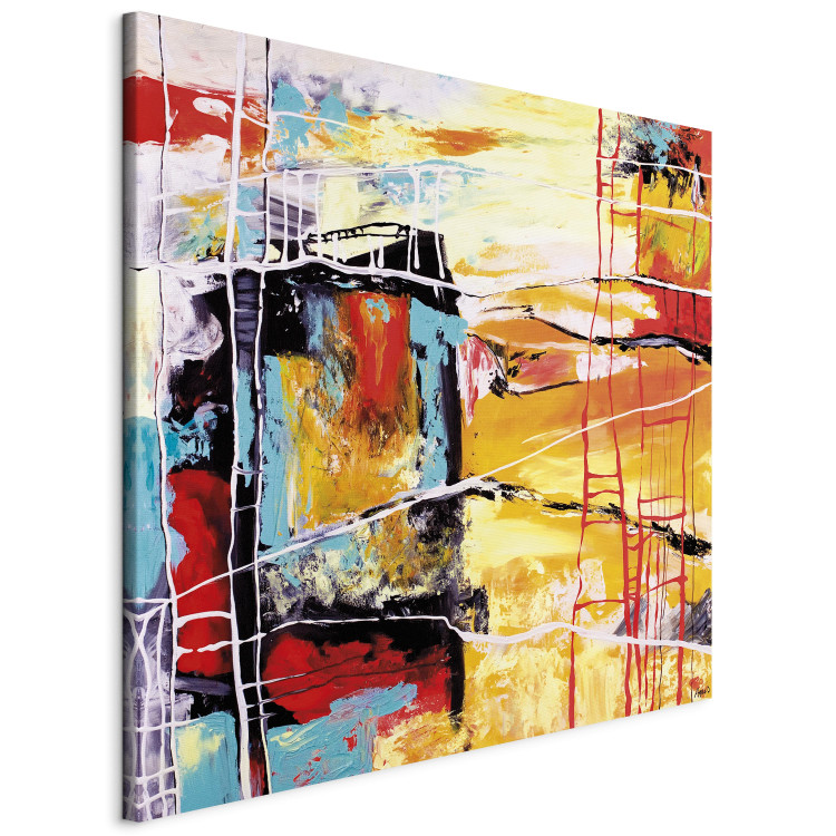 Cadre moderne Nostalgie (1 pièce) - Abstraction futuriste avec des taches colorées 48425 additionalImage 2