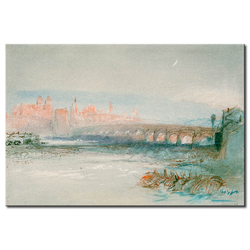 Schilderij  William Turner: Regensburg Von Jenseits Der Donau Aus Gesehen