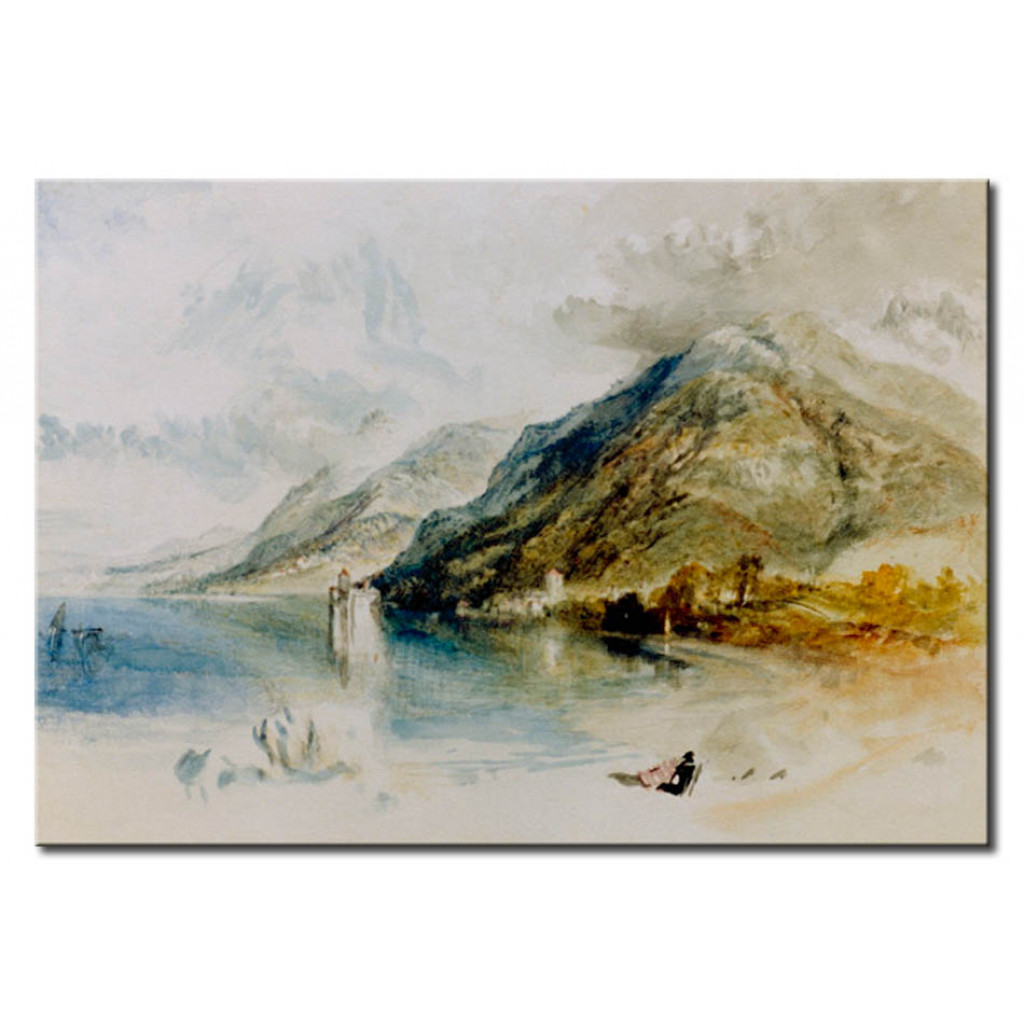 Schilderij  William Turner: Das Schloß Von Chillon Am Genfer See, Von Villeneuve Aus Gesehen