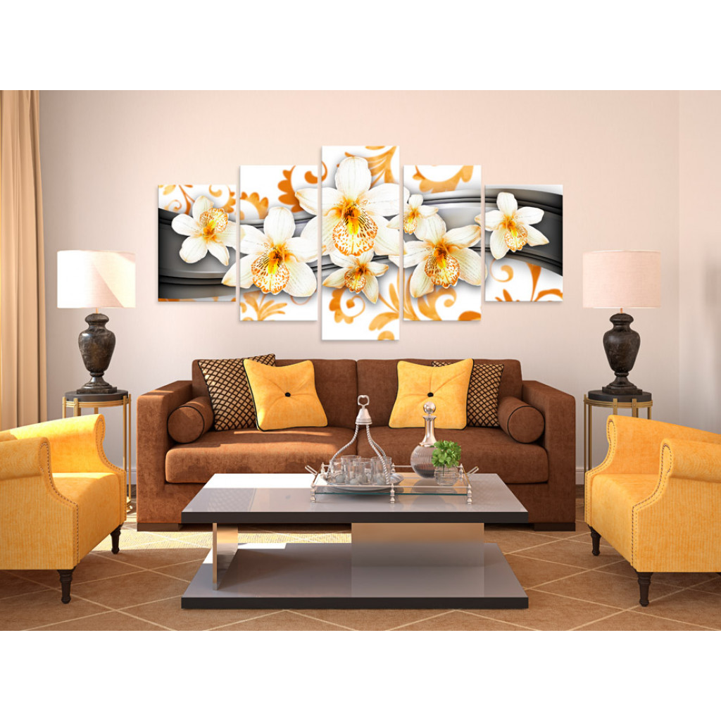 Schilderij  Orchideeën: Pleasure Of Orange