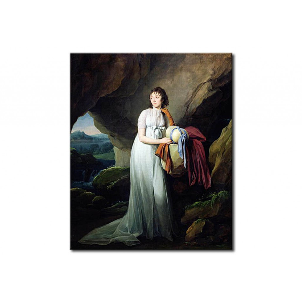 Canvastavla Portrait Of A Woman In A Cave, Possibly Madame D'Aucourt De Saint-Just