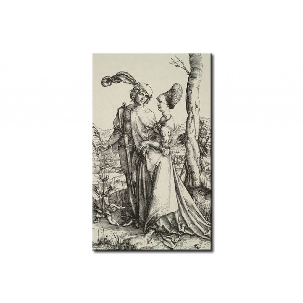 Schilderij  Albrecht Dürer: Edelmann Und Dame Beim Spaziergang