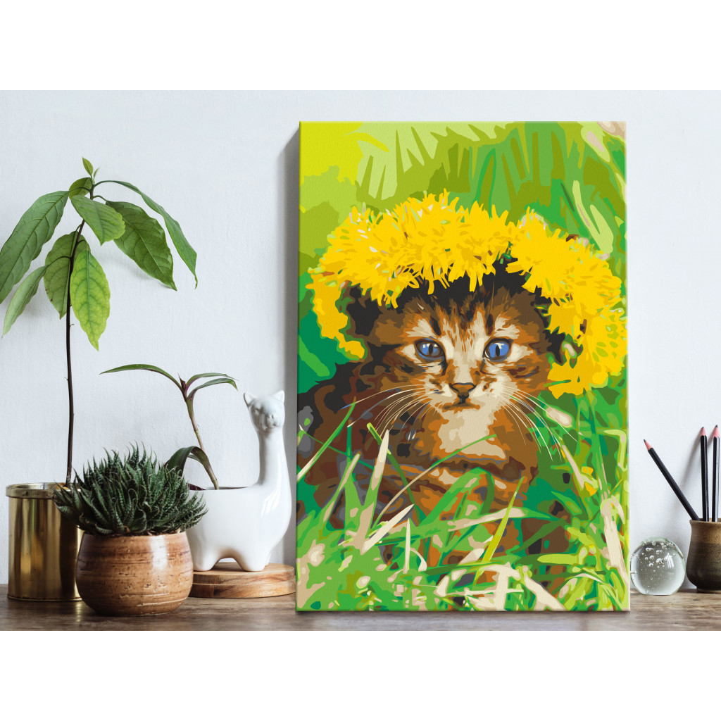 Obraz Do Malowania Po Numerach Kot Dmuchawiec