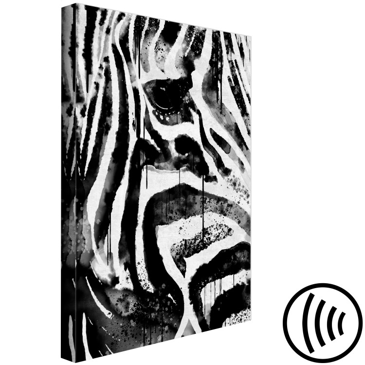 Obraz Czarno-białe pasy - abstrakcja z namalowanym motywem zebry 135335 additionalImage 6