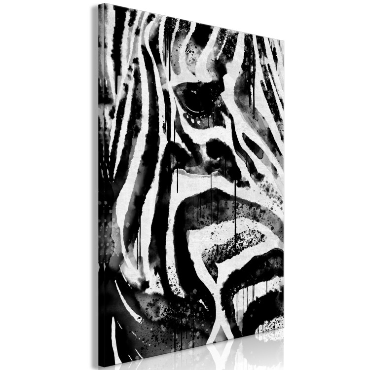 Obraz Czarno-białe pasy - abstrakcja z namalowanym motywem zebry 135335 additionalImage 2