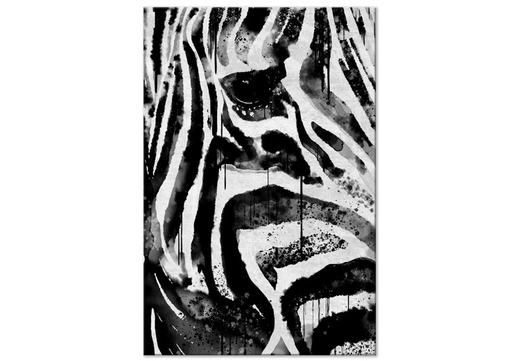 Obraz Czarno-białe pasy - abstrakcja z namalowanym motywem zebry 135335