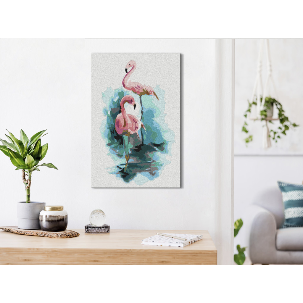 Obraz Do Malowania Po Numerach Dwa Flamingi