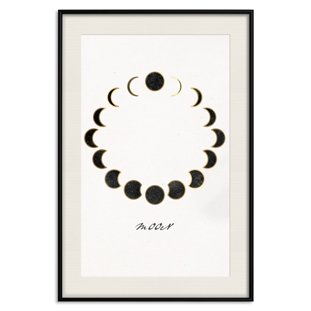 Muur Posters Moon Phases - Minimalist Journey Of A Celestial Body