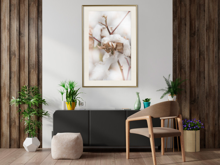 Poster Cotton Twigs - Natural Plant Photo in the Style of a Boho 146435 additionalImage 17