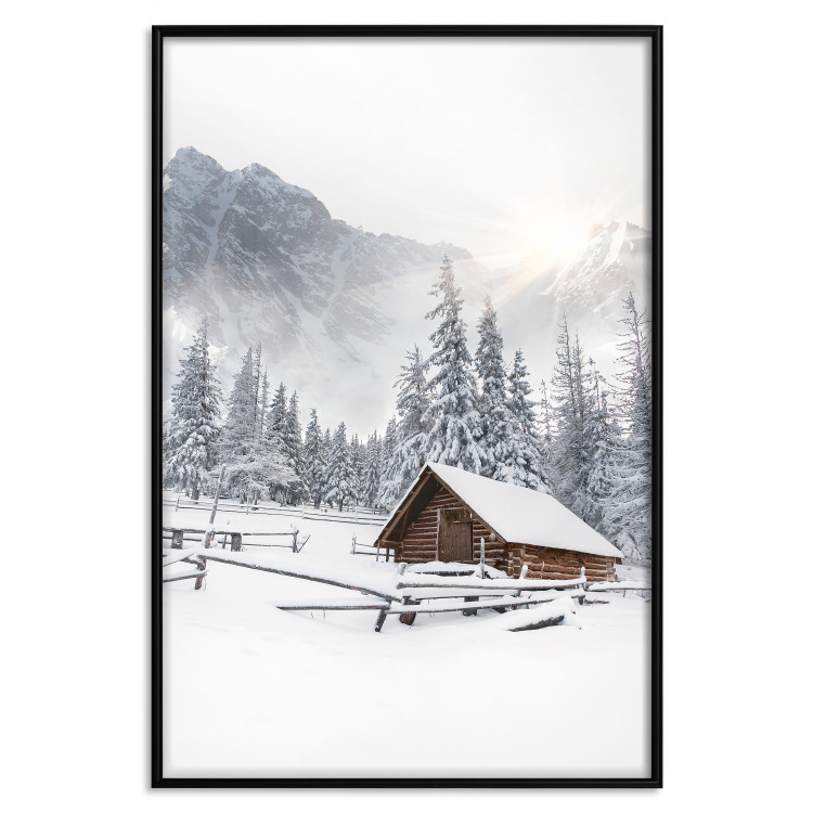 Wall Poster Winter Morning - Sunrise Landscape Over the Mountains, a Cottage and a Forest 148435 additionalImage 21