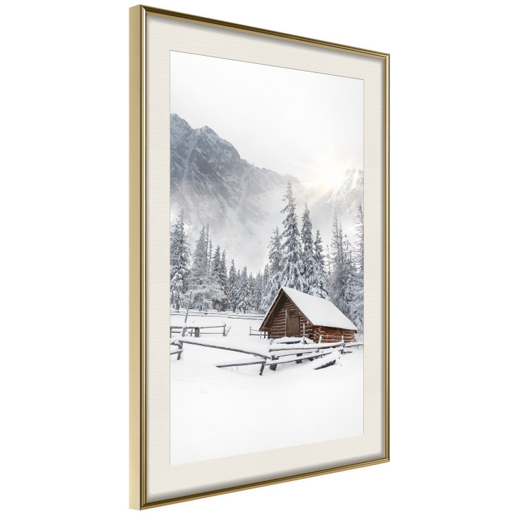 Wall Poster Winter Morning - Sunrise Landscape Over the Mountains, a Cottage and a Forest 148435 additionalImage 8