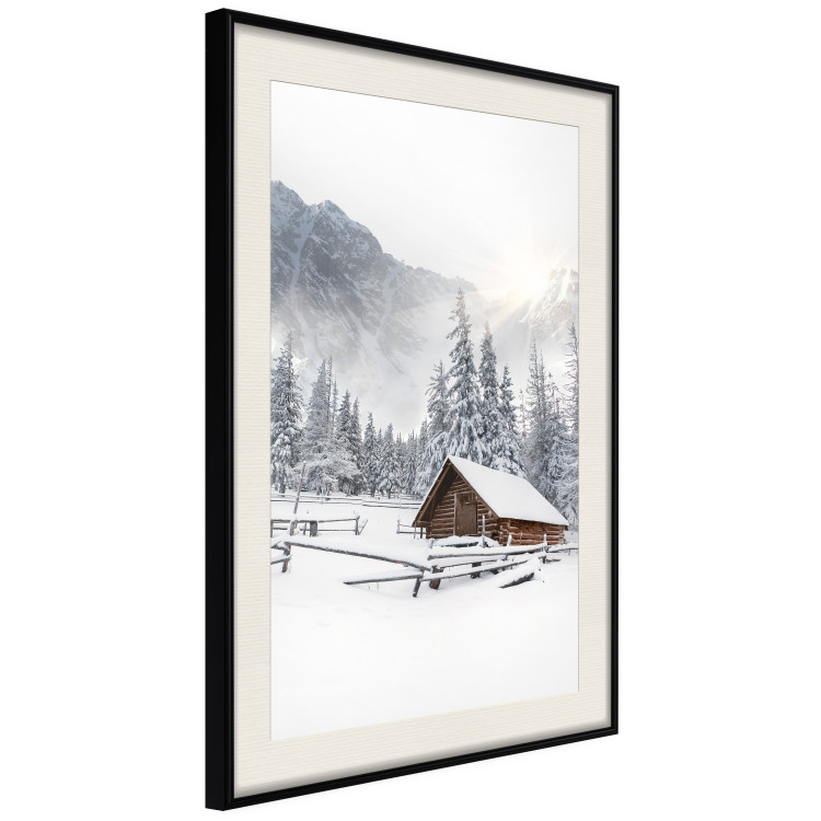 Wall Poster Winter Morning - Sunrise Landscape Over the Mountains, a Cottage and a Forest 148435 additionalImage 12