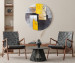 Tableau rond Abstraction - Yellow Gray and Gold Elements on a Dark Gray Background 148735 additionalThumb 4